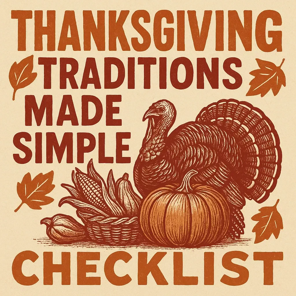 Thanksgiving Traditions Made Simple Checklist | Family Thanksgiving Guide | How to Incorporate Family Traditions in Thanksgiving