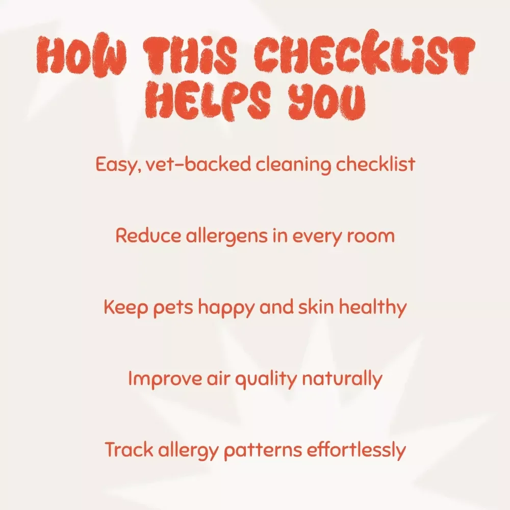 Allergy Survival Checklist for Pet Lovers | Printable Guide for Managing Allergies When Living with Pets | Pet Dander Control, HEPA Cleaning & Allergy Relief Tips