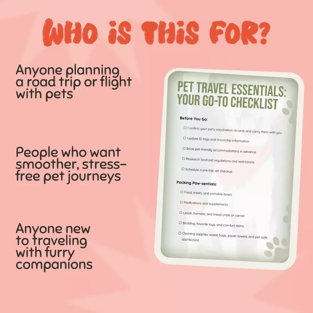 Pet Travel Essentials: Your Go-To Checklist | Printable Pet Travel Checklist for Stress-Free Adventures