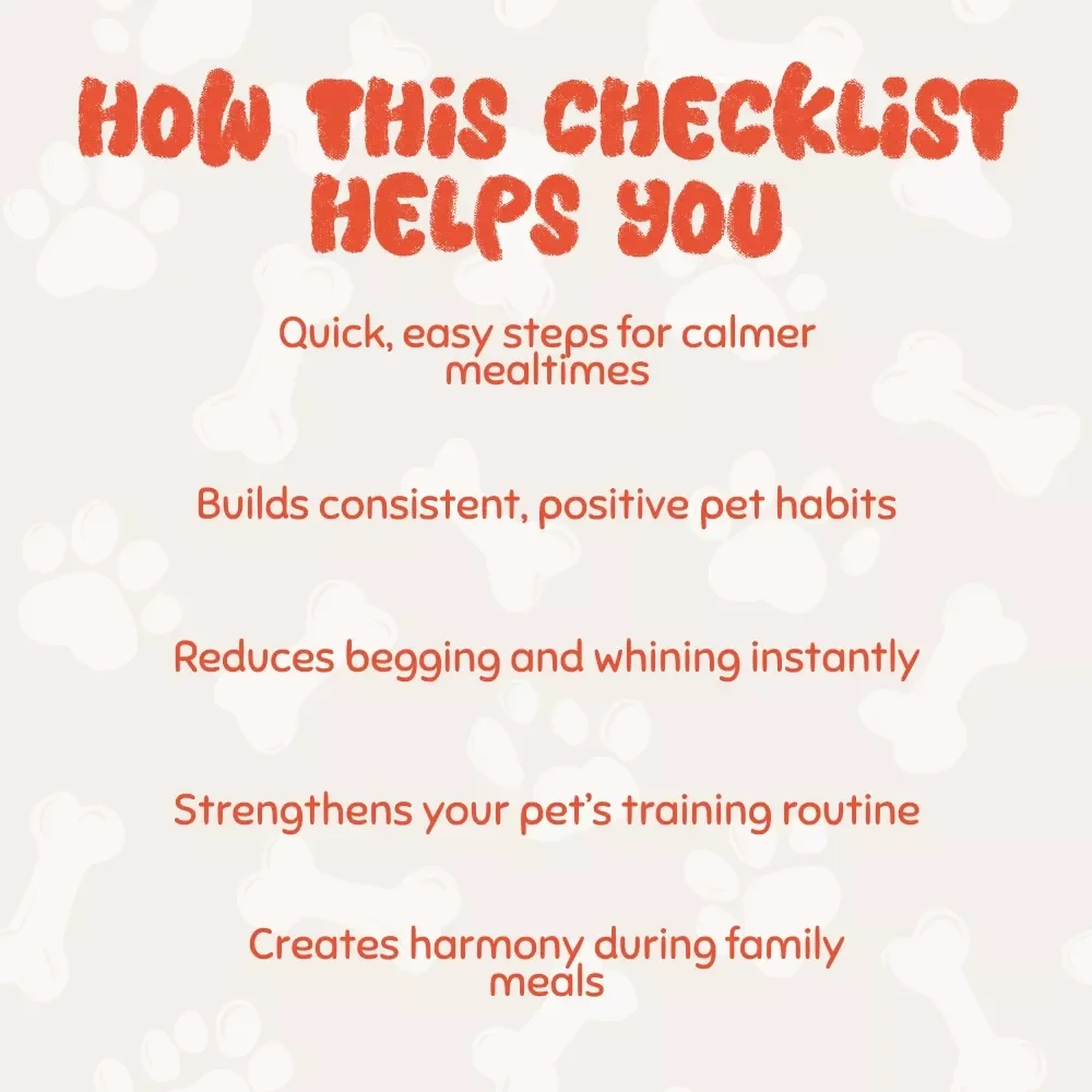 Stop the Table-Time Tantrums: A Fun Checklist to Discourage Begging | Printable Pet Training Guide | No Begging Training for Dogs & Cats | Digital Download eBook for Pet Owners