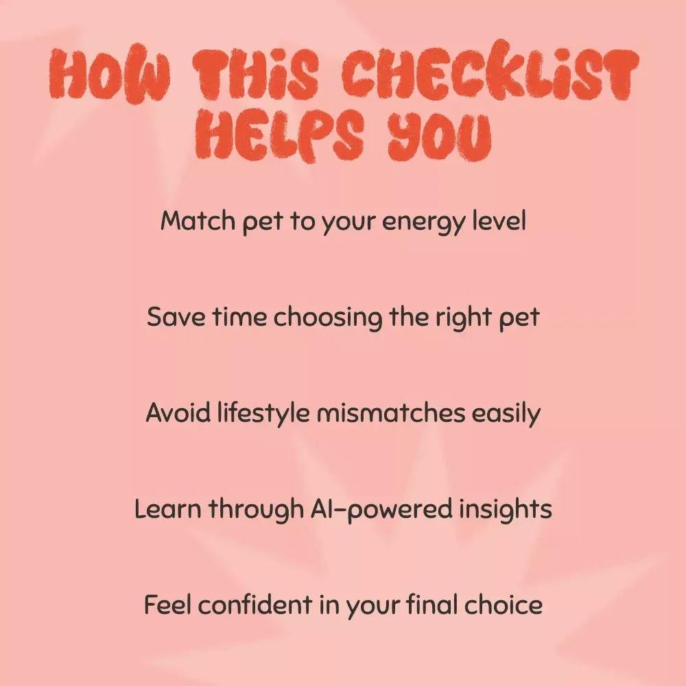 High-Energy Dog vs. Calm Cat | Printable Pet Decision Checklist | How to Decide Between a High-Energy Dog or a Calm Cat | Lifestyle Pet Compatibility Guide