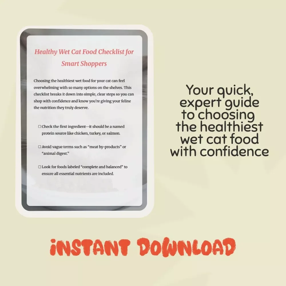 Healthy Wet Cat Food Checklist for Smart Shoppers | Printable Guide for Cat Parents | Digital Download | How to Choose the Healthiest Wet Cat Food