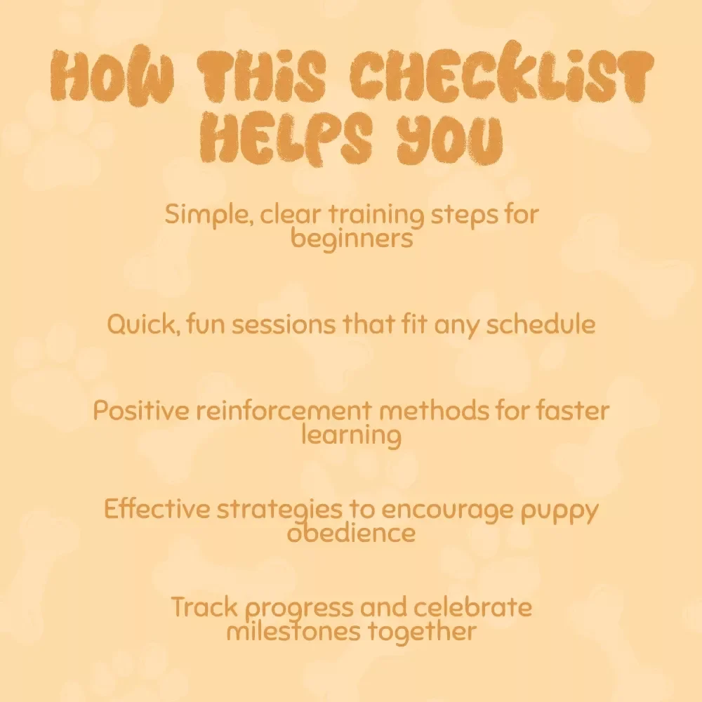 Puppy Command Kickstart: Your Fun Training Checklist - A Simple Guide to Teaching Basic Puppy Commands
