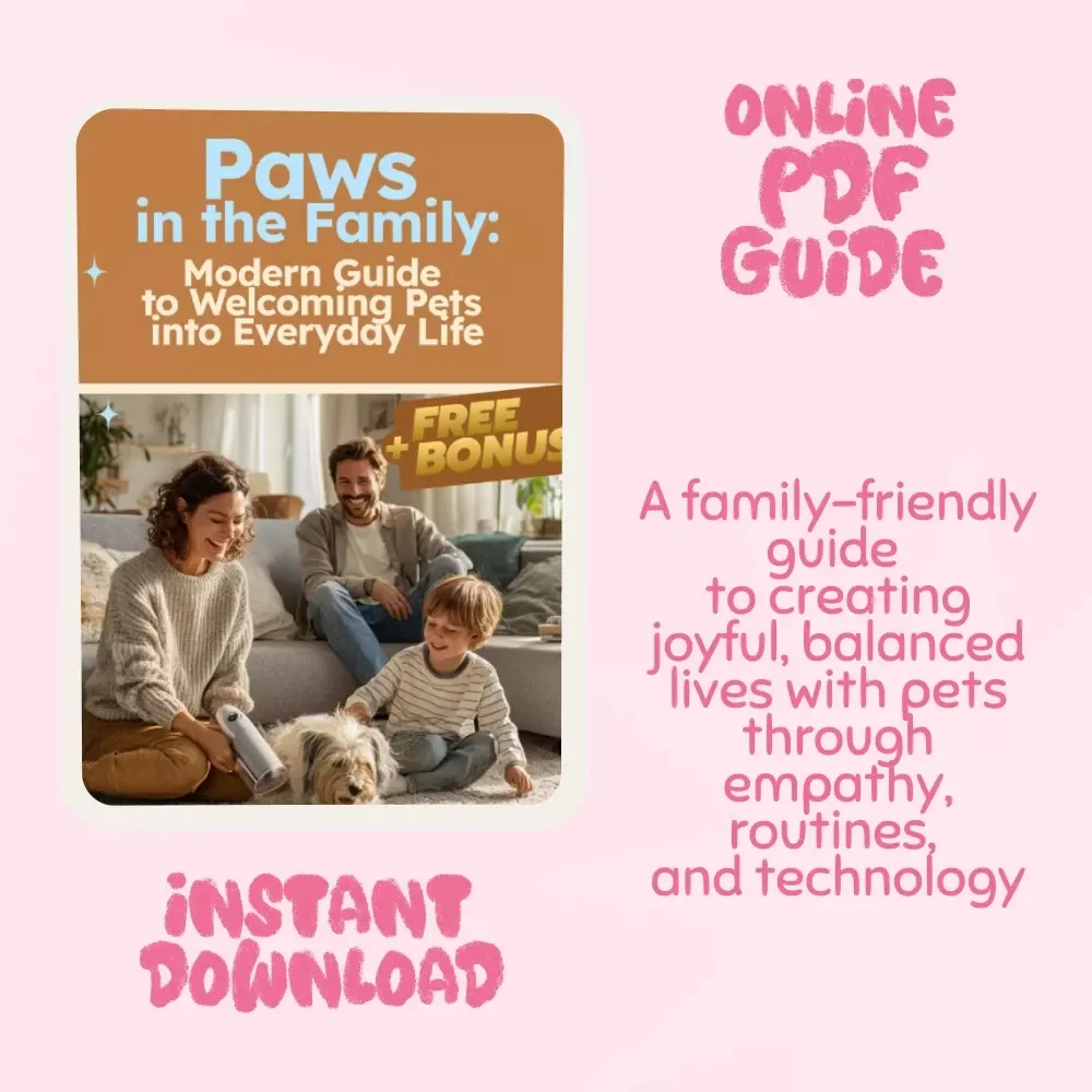 Paws in the Family: A Modern Guide to Welcoming Pets into Everyday Life | Digital Download | The best way to integrate pets into everyday family life | Pet-Friendly Lifestyle eBook for Modern Families