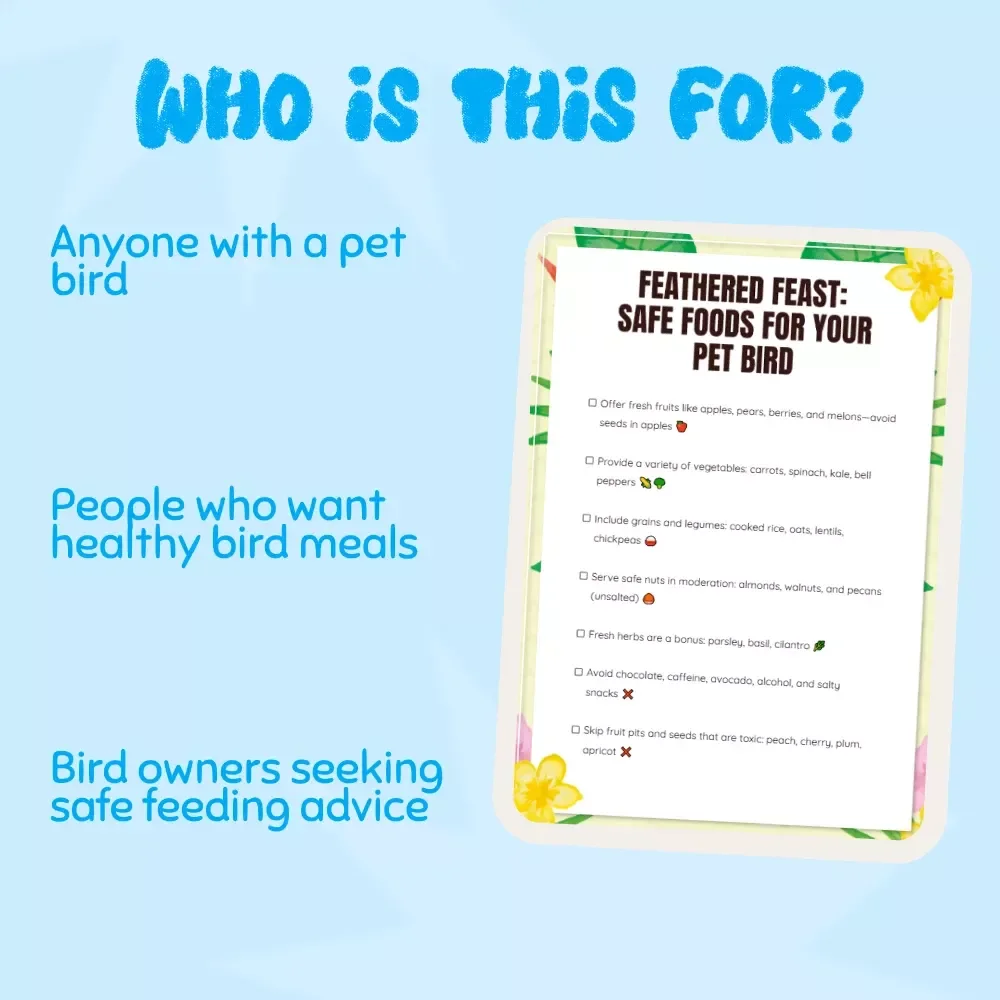Feathered Feast: Safe Foods for Your Pet Bird – Ultimate Checklist for Bird Owners