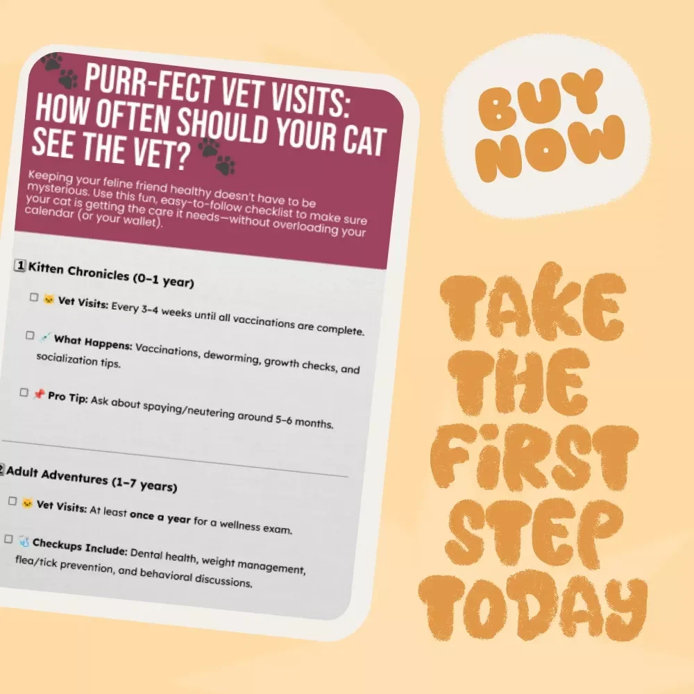 Purr-fect Vet Visits: How Often Should Your Cat See the Vet | Cat Health Guide | Feline Wellness eBook | Digital Download for Cat Owners | Vet Visit Checklist for Cats | Cat Care Tips for Kittens, Adults & Seniors