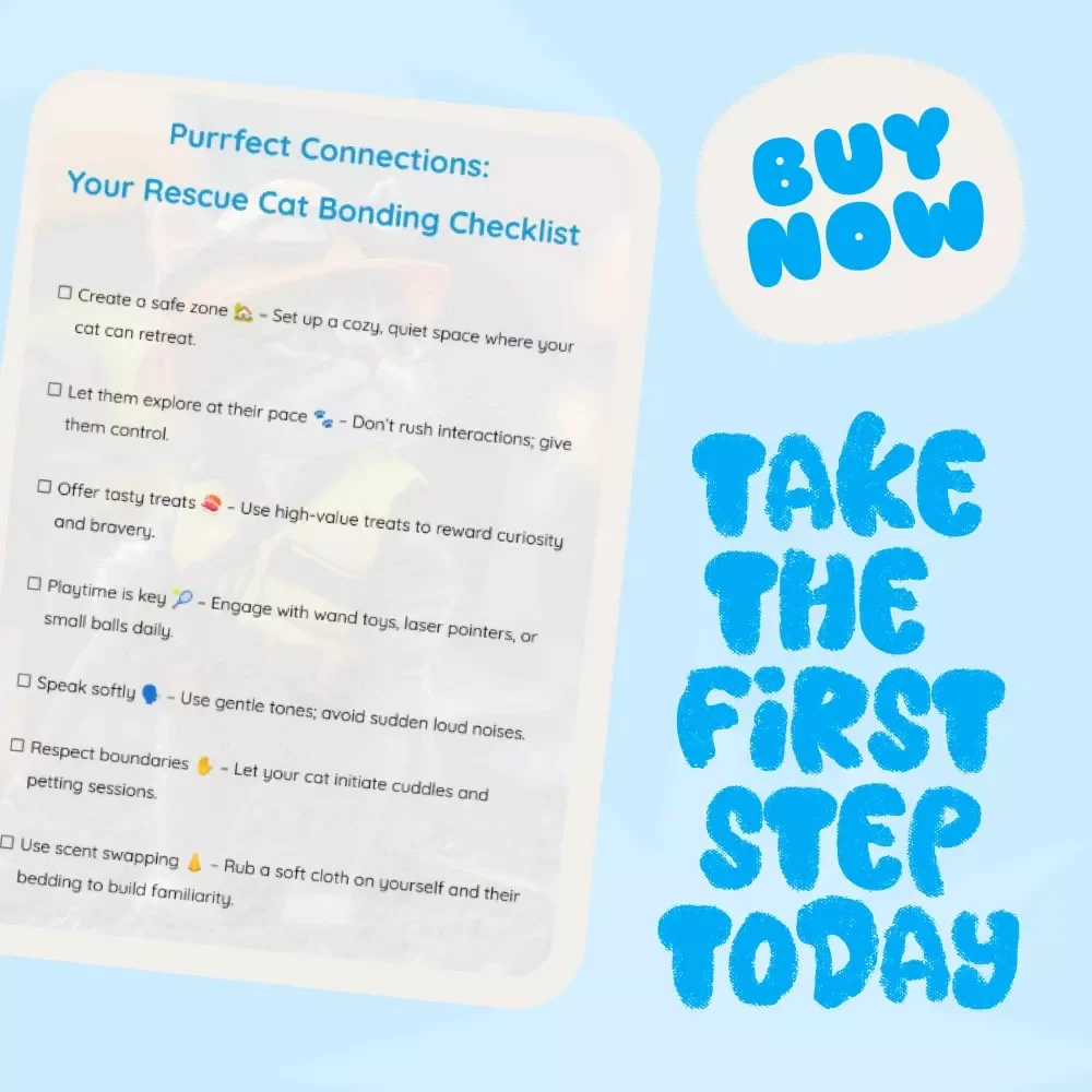 Purrfect Connections: Your Rescue Cat Bonding Checklist | Digital Cat Adoption Guide, Printable Pet Care eBook, Cat Lover Download