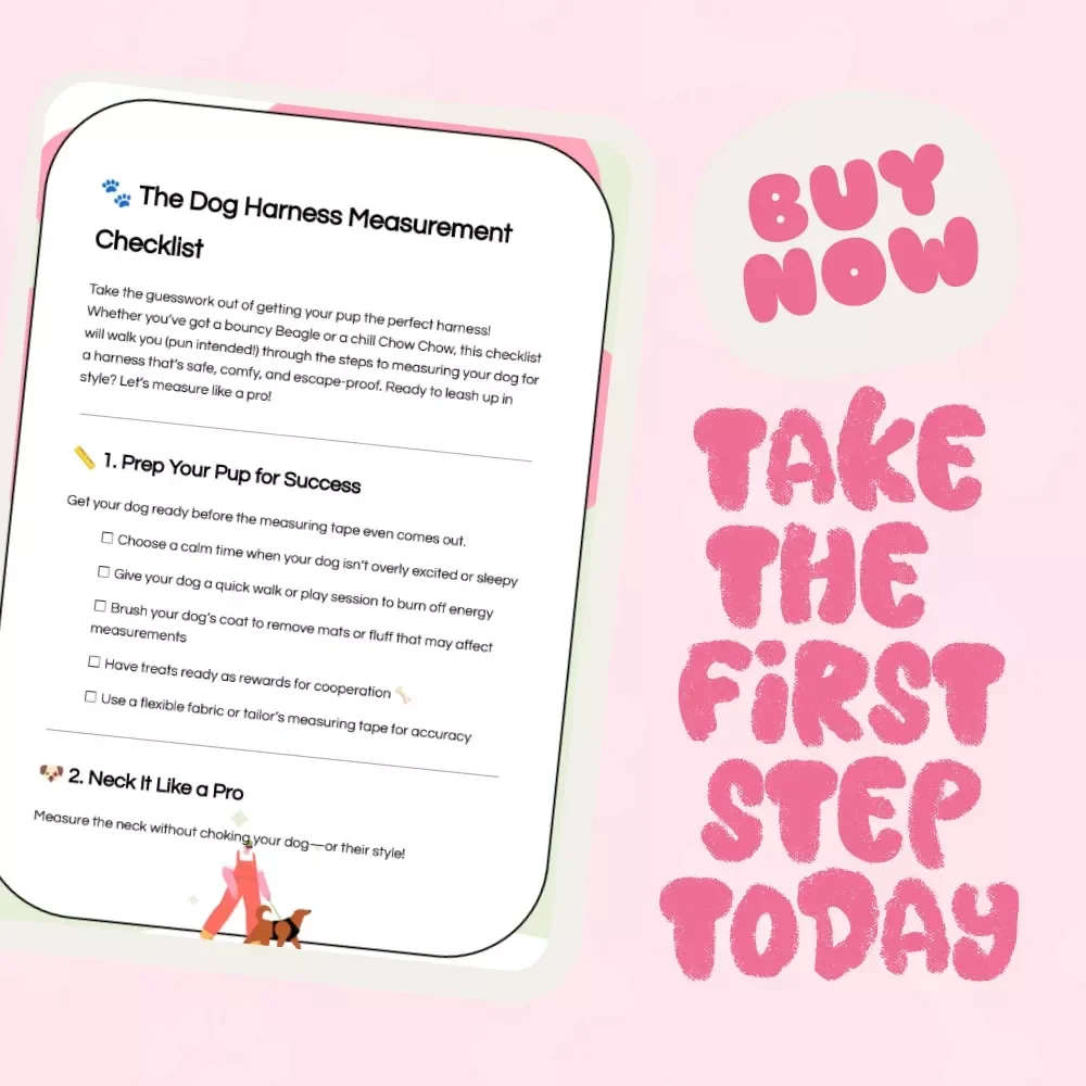 The Dog Harness Measurement Checklist | Printable Pet Guide | How to Measure a Dog for a Harness Correctly | Instant Digital Download for Dog Owners & Pet Lovers