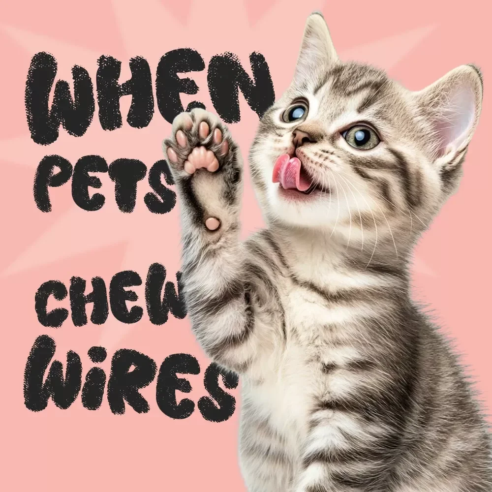 Zap-Free Zone: A Fun Checklist for When Pets Chew Wires | Pet Safety Digital Download | Printable What to Do When Pets Chew Wires Guide for Dog & Cat Owners