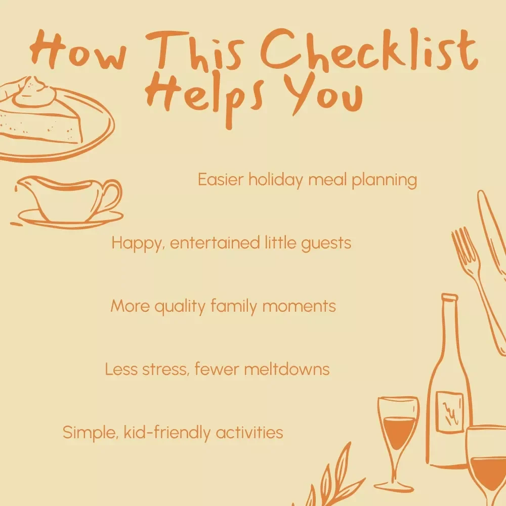 Thanksgiving with Young Kids Made Easy Checklist | Family Holiday Planning Guide | Tips for Thanksgiving with Young Kids | Printable Digital Download