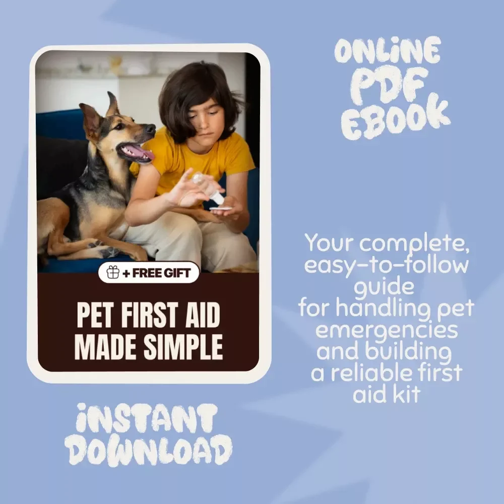 Pet First Aid Made Simple | Digital eBook Guide on How to Make a Pet First Aid Kit for Dog & Cat Owners, Emergency Preparedness Checklist for Pet Safety