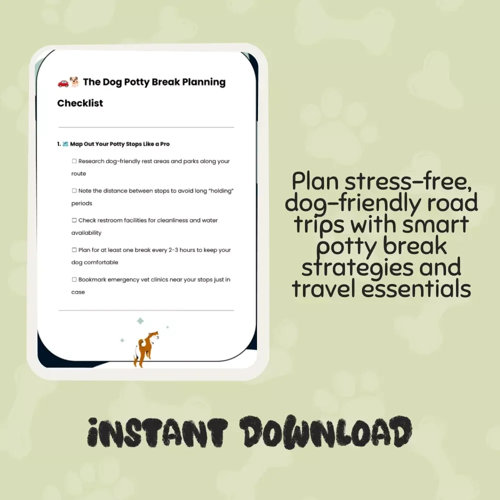 The Dog Potty Break Planning Checklist | Printable Travel Guide for Dog Owners | Road Trip Pet Care Planner | Digital Download for Pet Parents