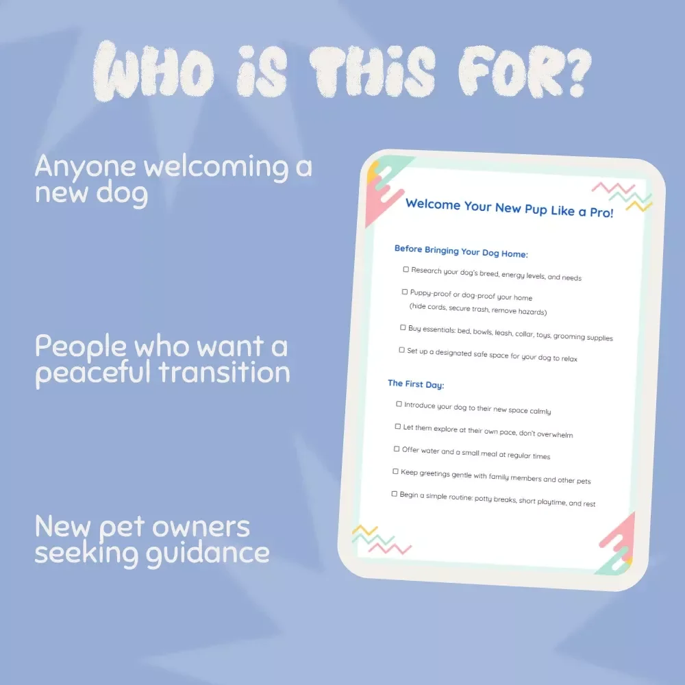 Welcome Your New Pup Like a Pro! Ultimate Guide for Introducing a New Dog to Your Home - Digital Download Checklist