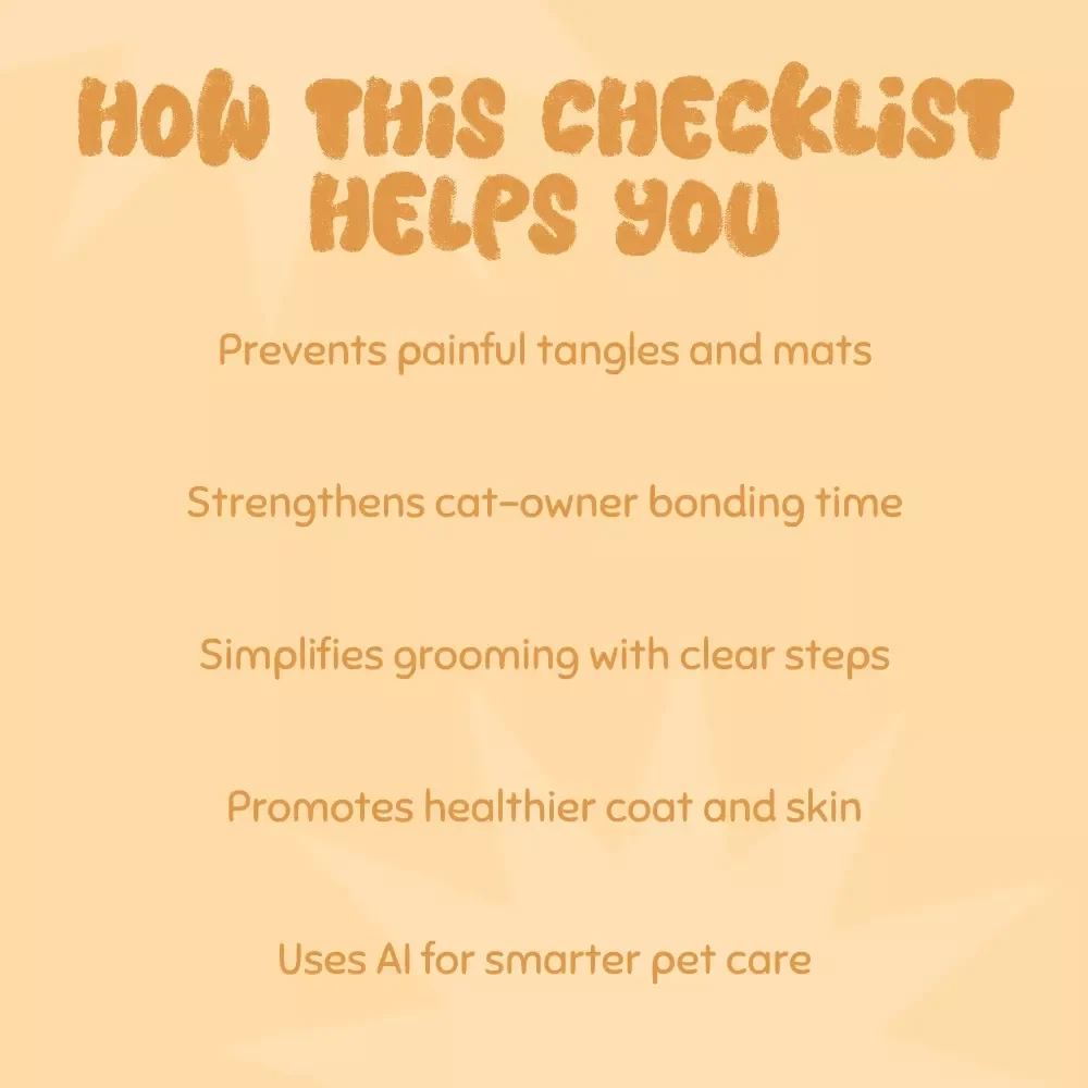 Long-Haired Cat Grooming Checklist | Digital Download for Cat Lovers | Best Way to Groom a Long-Haired Cat | Printable Pet Care Guide for Fluffy Cats