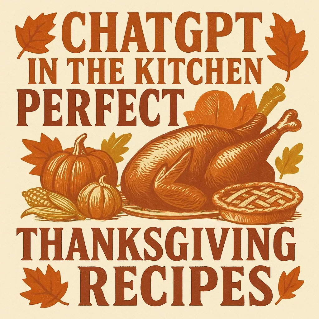 ChatGPT in the Kitchen: Perfect Thanksgiving Recipes | AI-Assisted Holiday Meal Planner | Digital Download eBook, Menu Guide & Recipe Prompts