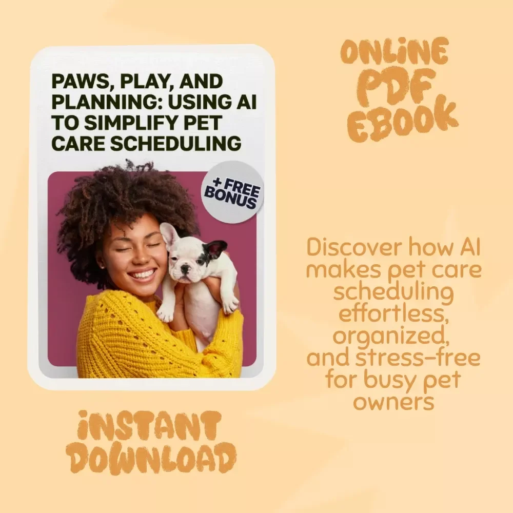 Paws, Play, and Planning: Using AI to Simplify Pet Care Scheduling | eBook Guide for Pet Owners | Learn how to use AI for scheduling pet care, automate routines, and simplify daily pet management