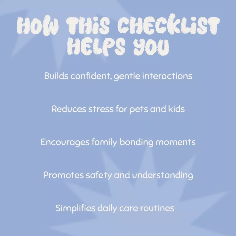 Happy Tails & Little Hands Checklist | Printable Pet Introduction Guide for Families | What to Do When Introducing Pets to Kids | Digital Download