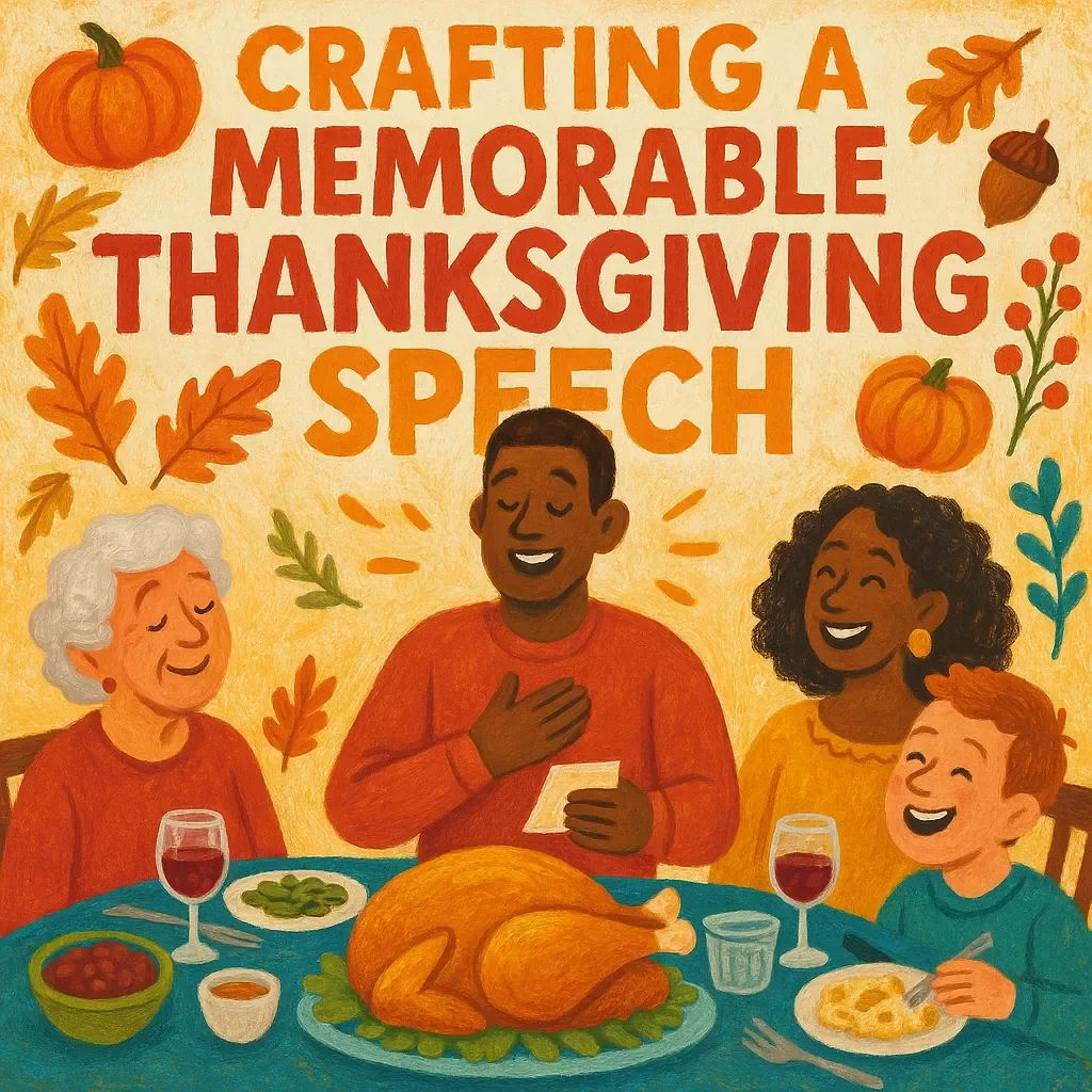Crafting a Memorable Thanksgiving Speech | Printable Guide for Writing a Heartfelt Toast | How to Write a Short Thanksgiving Speech | Digital Download for Family Gatherings & Holiday Celebrations