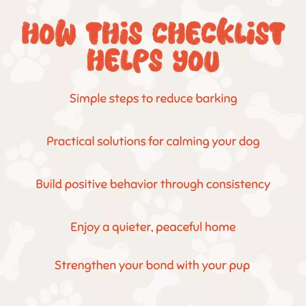 Stop the Barking Madness! A Fun & Easy Checklist for a Quieter, Happier Pup | Dog Training Digital Guide, eBook, Printable Checklist