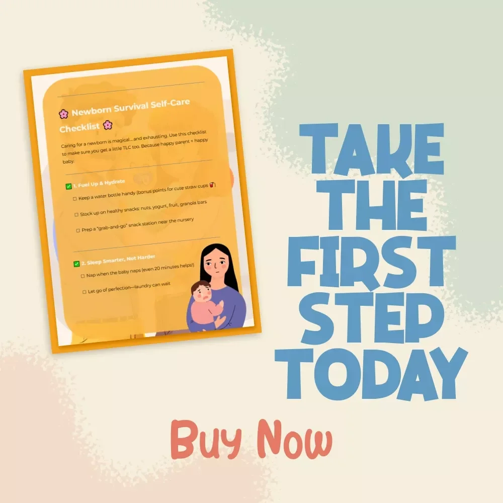 Newborn Survival Self-Care Checklist | Printable Digital Download | Tips for Self-Care with Newborn at Home
