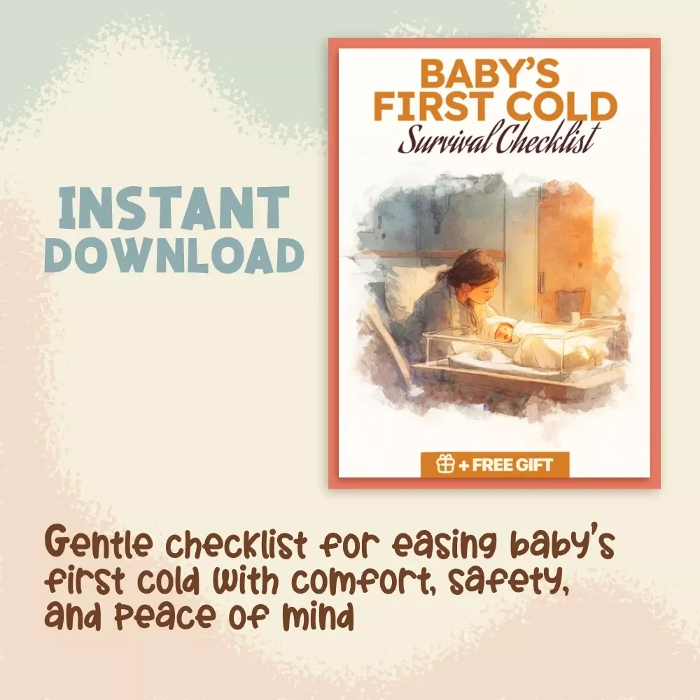 Baby’s First Cold Survival Checklist: Keep Calm & Cuddle On | Printable Digital Download | How to Handle Baby’s First Cold Guide for Parents