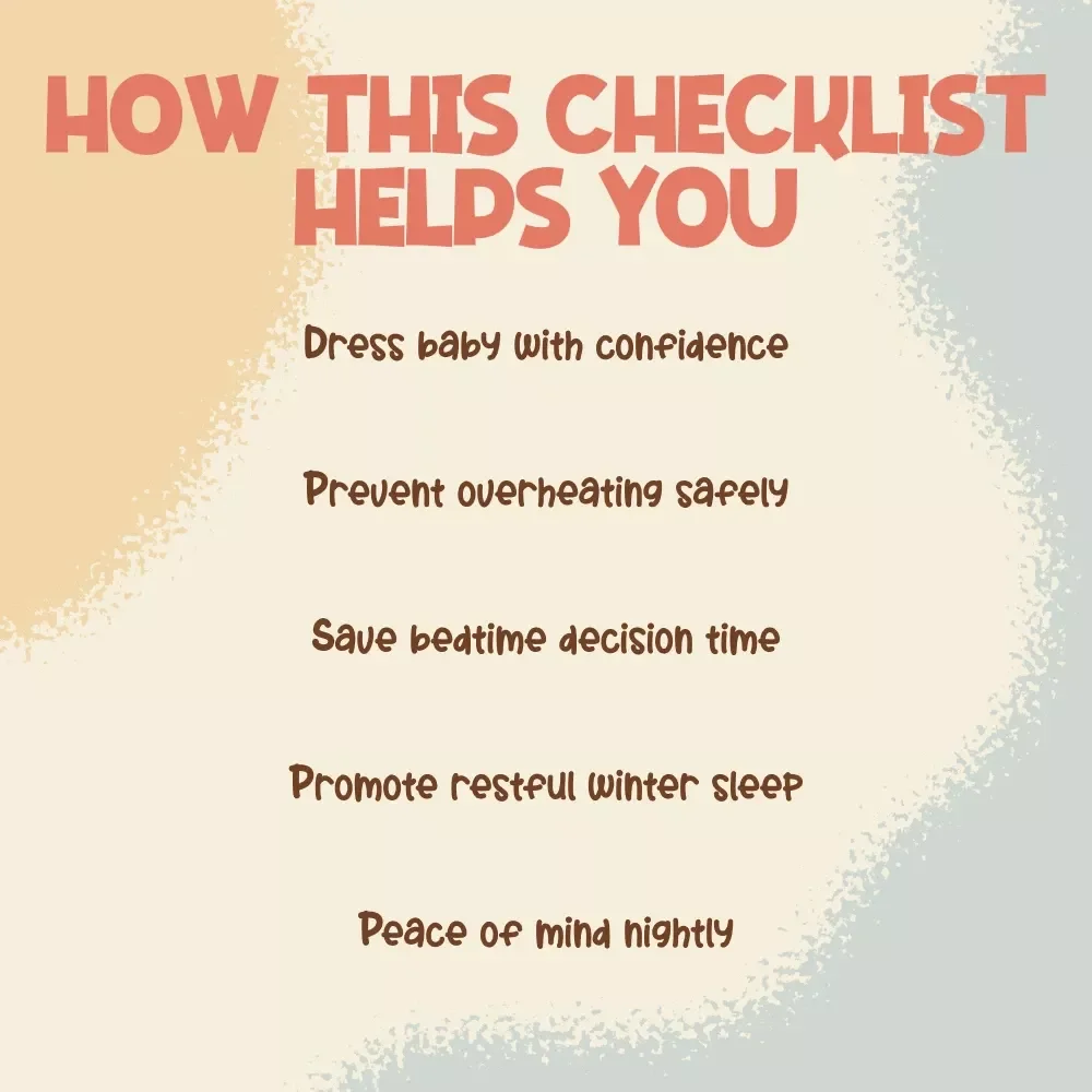 Winter Sleepwear Checklist | Baby Sleep Guide | New Parent Digital Download | Safe Sleep eBook | Nursery Sleep Essentials