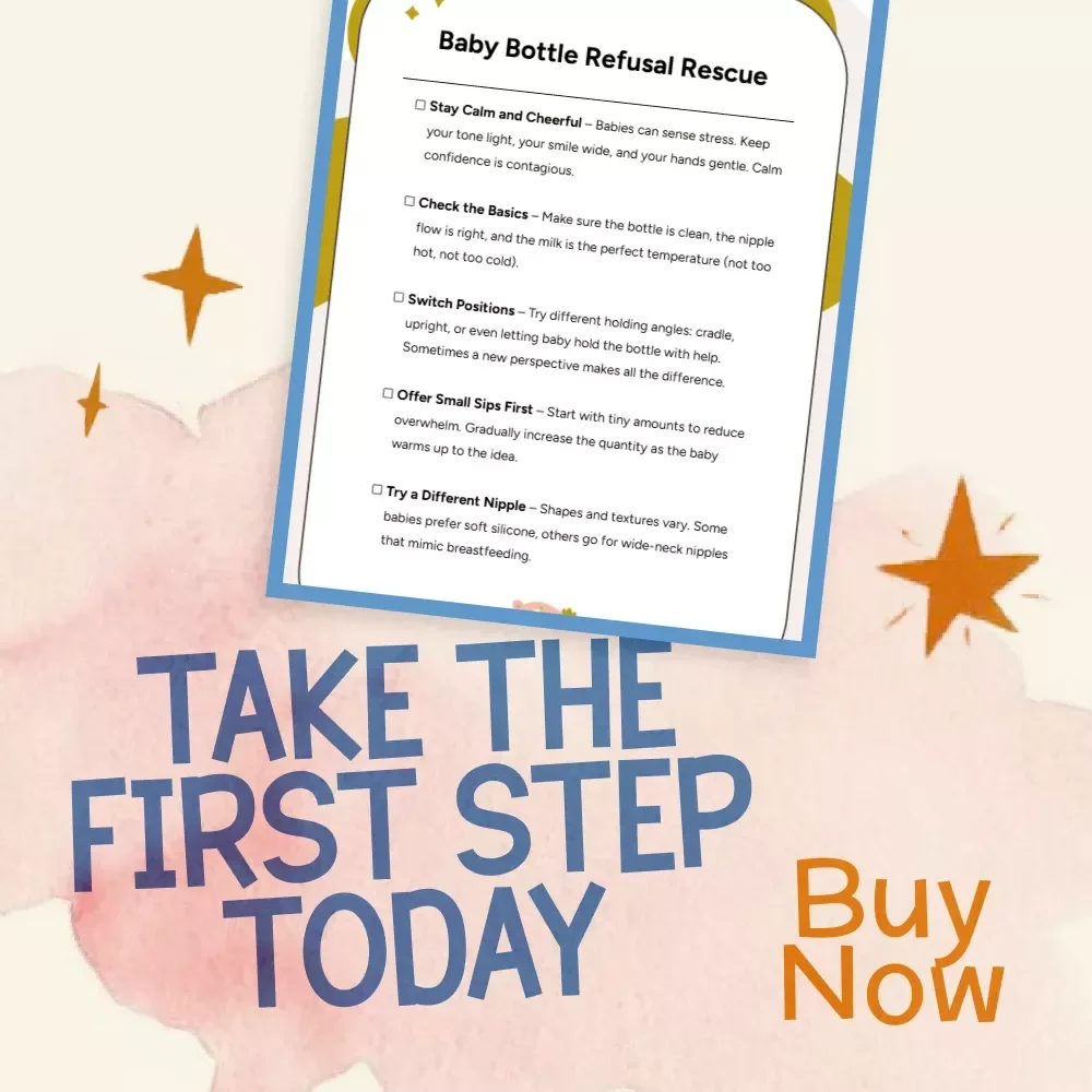 Baby Bottle Refusal Rescue | Printable Baby Feeding Checklist | Digital Download | Gentle Step-by-Step Guide for What to Do When Baby Refuses Bottle