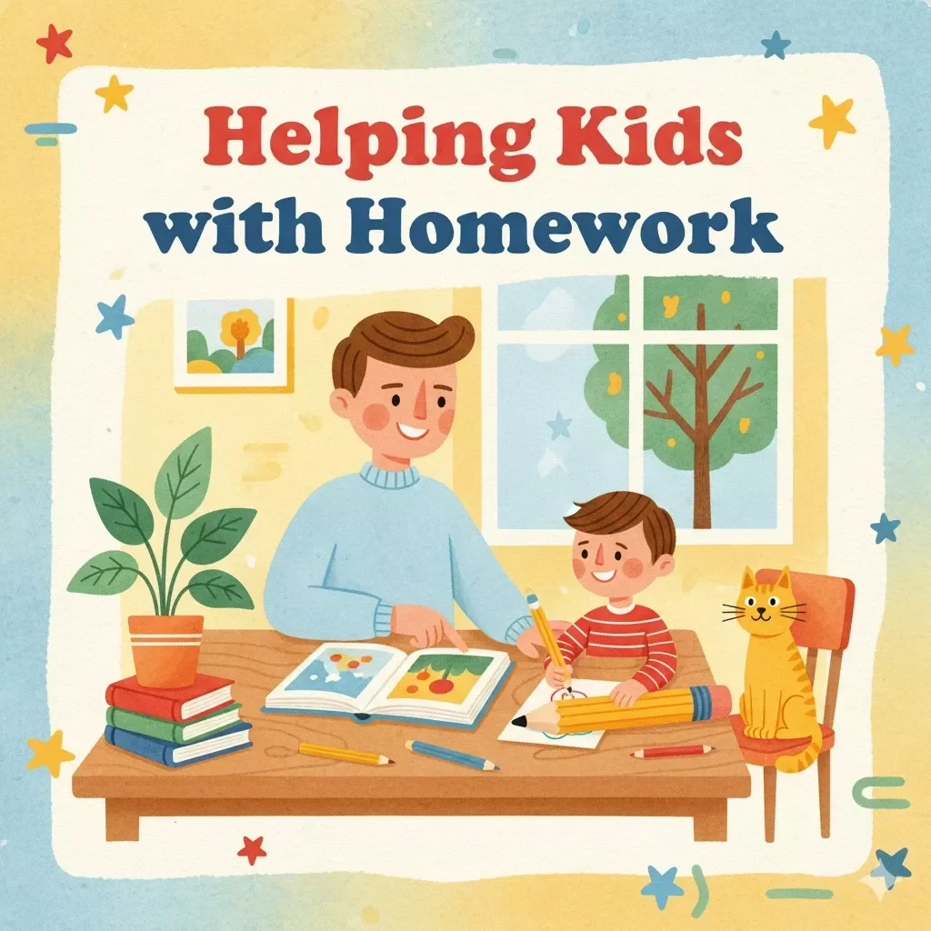 Helping Kids with Homework | Digital Download Guide for Parents | Structured Homework Routine, AI Learning Support, Checklists & eBook for Stress-Free Study Time