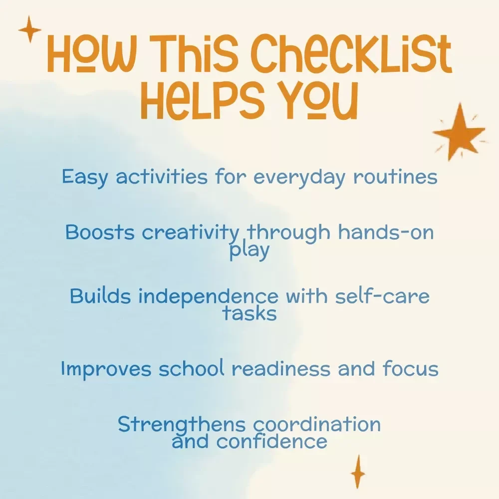 Fun Checklist to Boost Fine Motor Skills | Printable Activities for Kids | Digital Download Guide for Parents & Teachers | How to Encourage Fine Motor Skills