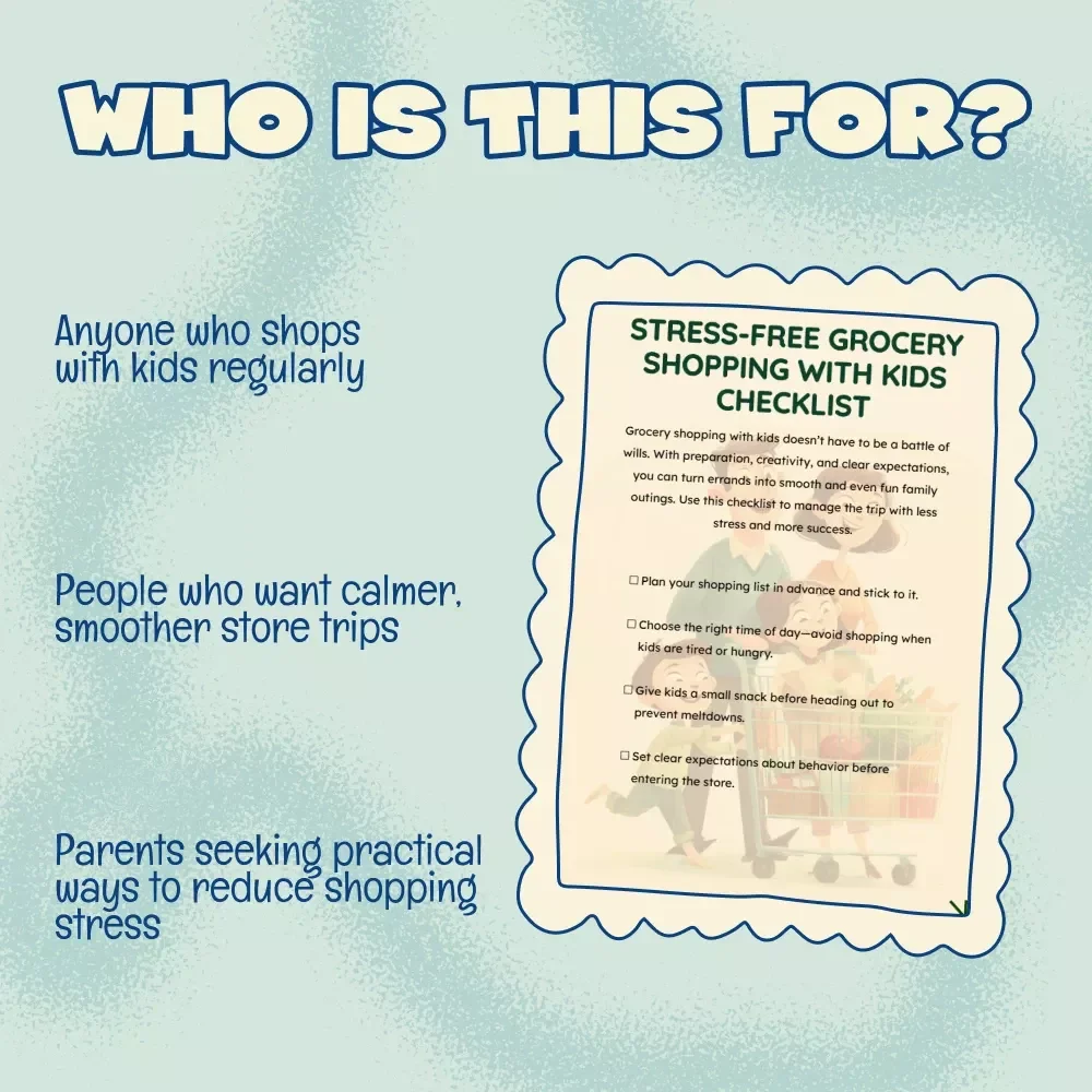 Stress-Free Grocery Shopping with Kids Checklist | Digital Parenting Guide | How to Manage Kids During Grocery Shopping
