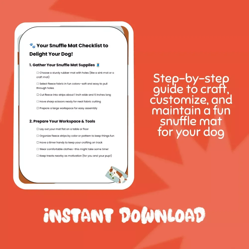 Your Snuffle Mat Checklist to Delight Your Dog | DIY Pet Enrichment Guide for How to Make a Homemade Snuffle Mat | Printable Craft & Training Resource for Dog Lovers