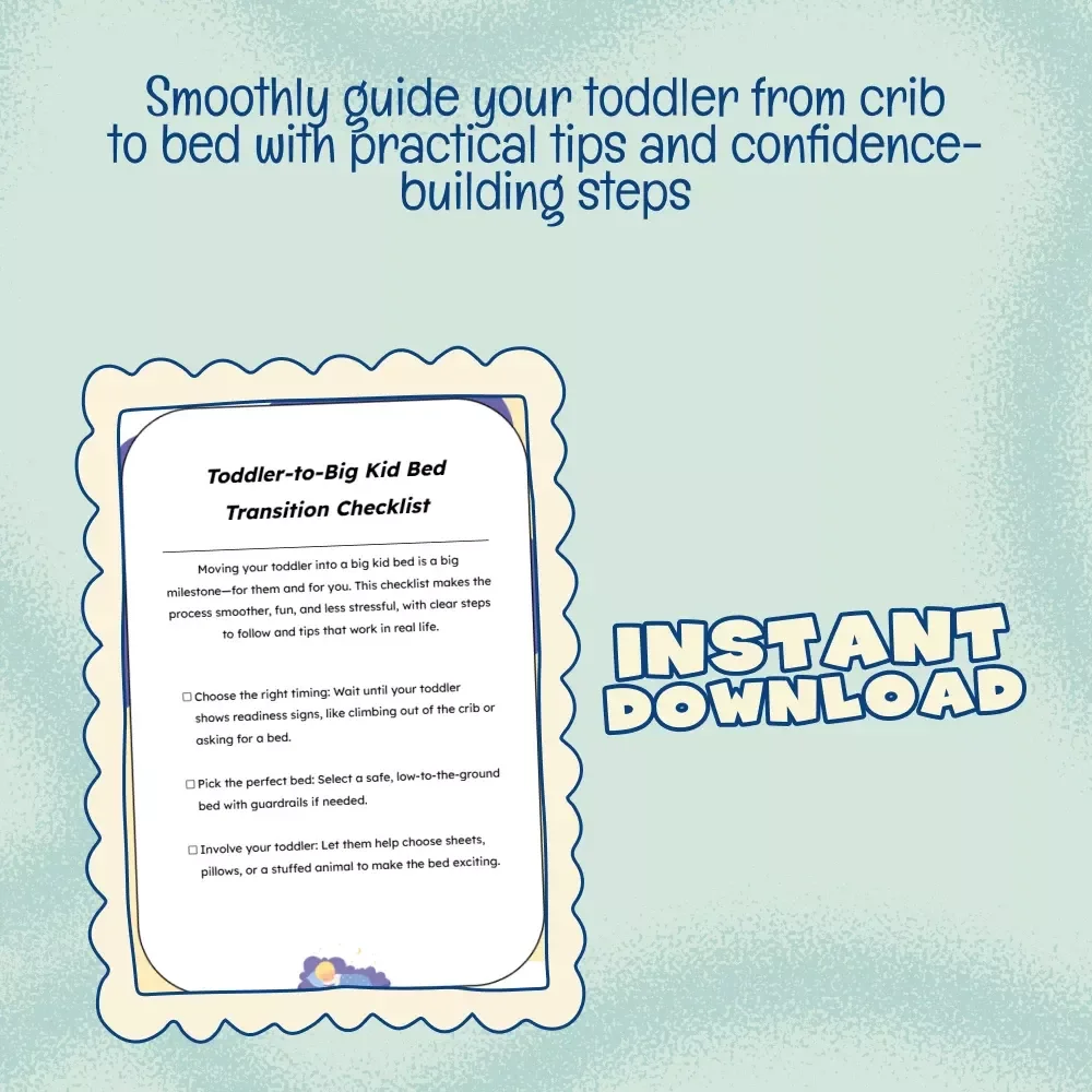 Toddler-to-Big Kid Bed Transition Checklist | Printable Guide with Tips for Transitioning Toddler to Big Kid Bed
