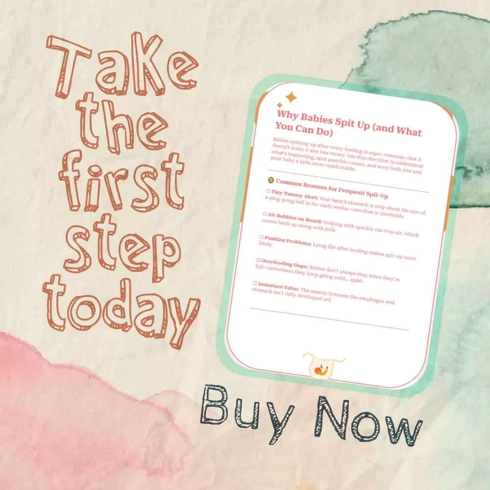 Why Babies Spit Up (and What You Can Do) | Printable Baby Spit-Up Checklist for New Parents | Digital Download Guide | why does baby spit up after every feeding