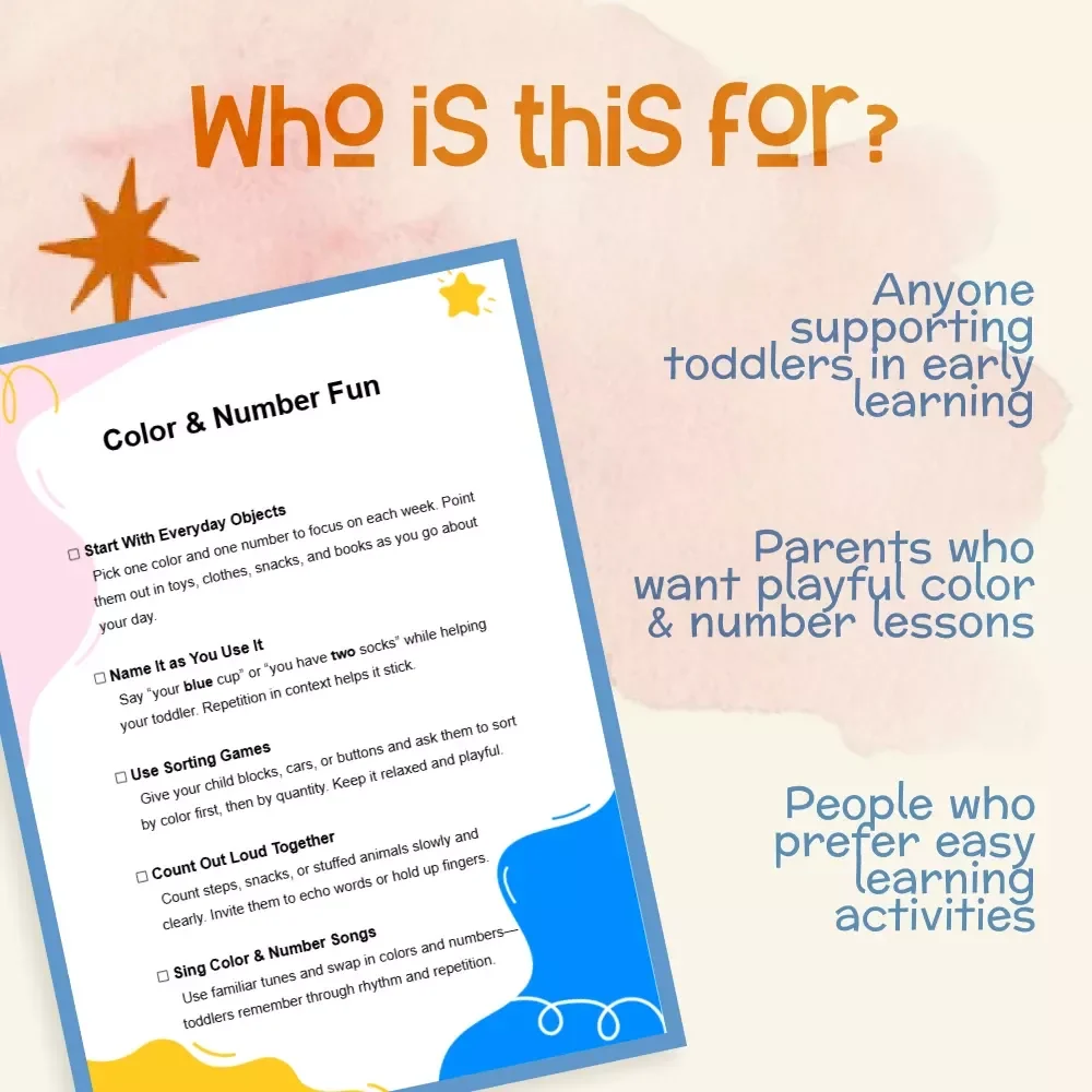 Color & Number Fun Checklist | How to Teach Toddler Colors and Numbers Through Playful Daily Routines