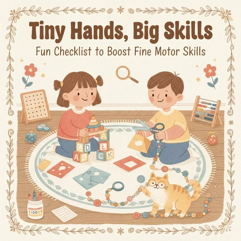 Fun Checklist to Boost Fine Motor Skills | Printable Activities for Kids | Digital Download Guide for Parents & Teachers | How to Encourage Fine Motor Skills