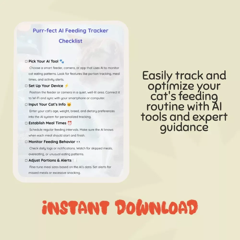 Purr-fect AI Feeding Tracker Checklist: Smart Pet Meal Management Guide for Cats