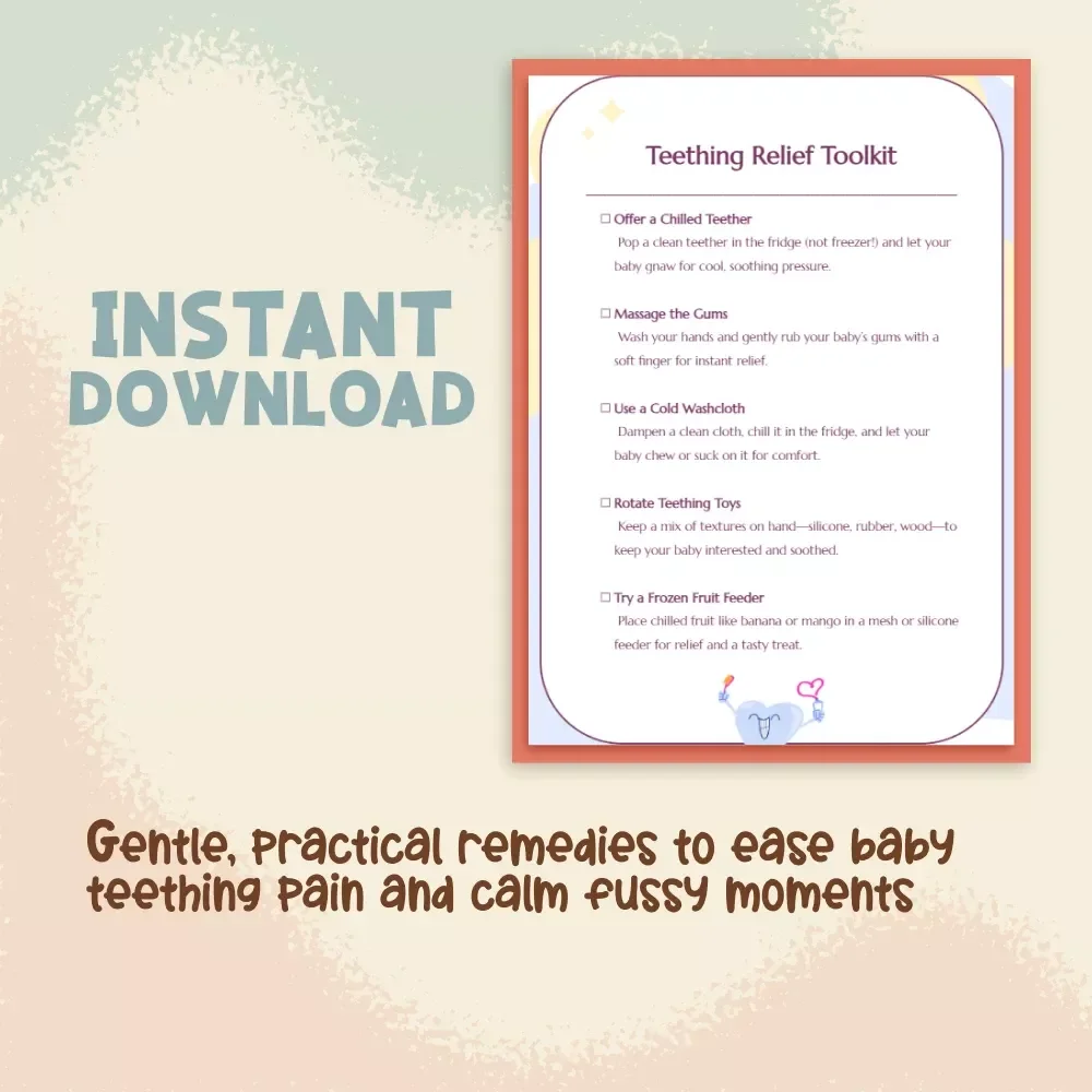 Teething Relief Toolkit | Baby Teething Guide, Soothing Tips & Printable Checklist | Digital Download for New Parents