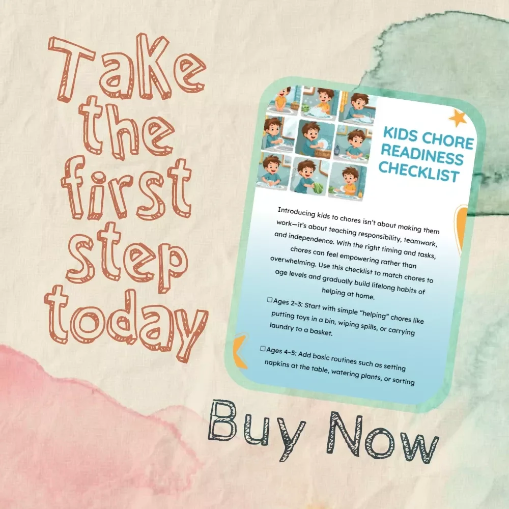 Kids Chore Readiness Checklist | Printable Chore Chart for Children | Age-Appropriate Chores Guide | Digital Download eBook for Parents