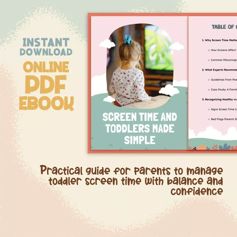 Screen Time and Toddlers Made Simple | Parenting eBook | Digital Download Guide for Healthy Screen Habits, Child Development, Screen Time Rules, and Positive Alternatives
