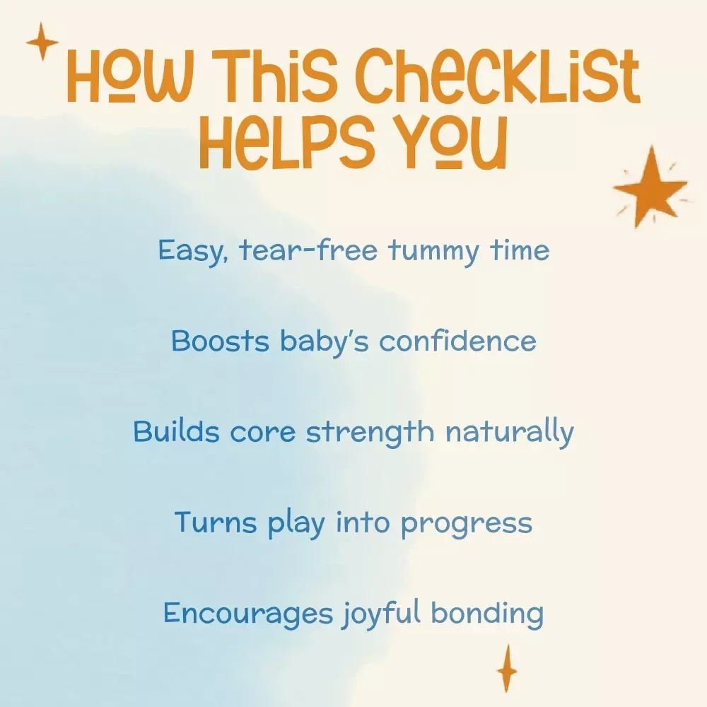 Tummy Time Without Tears | Printable Baby Tummy Time Checklist | Gentle Daily Routine for Newborns | What to Do When Baby Hates Tummy Time | Baby Development Guide