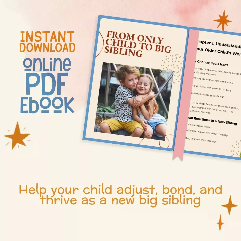 From Only Child to Big Sibling | eBook Guide on How to Help Older Child Adjust to New Baby | Gentle Parenting Digital Download for Growing Families