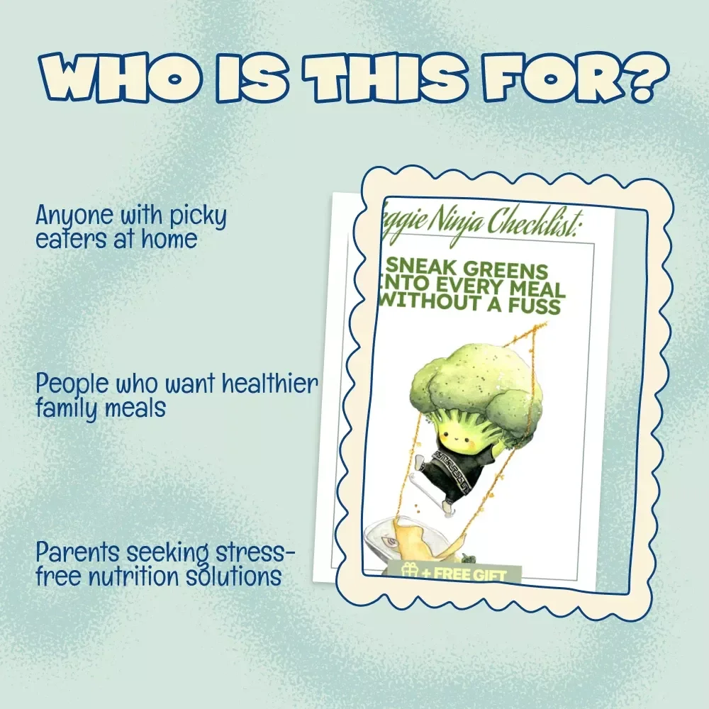 Veggie Ninja Checklist: Sneak Greens Into Every Meal Without a Fuss | Digital Download Printable Guide | Best Way to Sneak Veggies Into Meals for Kids & Families