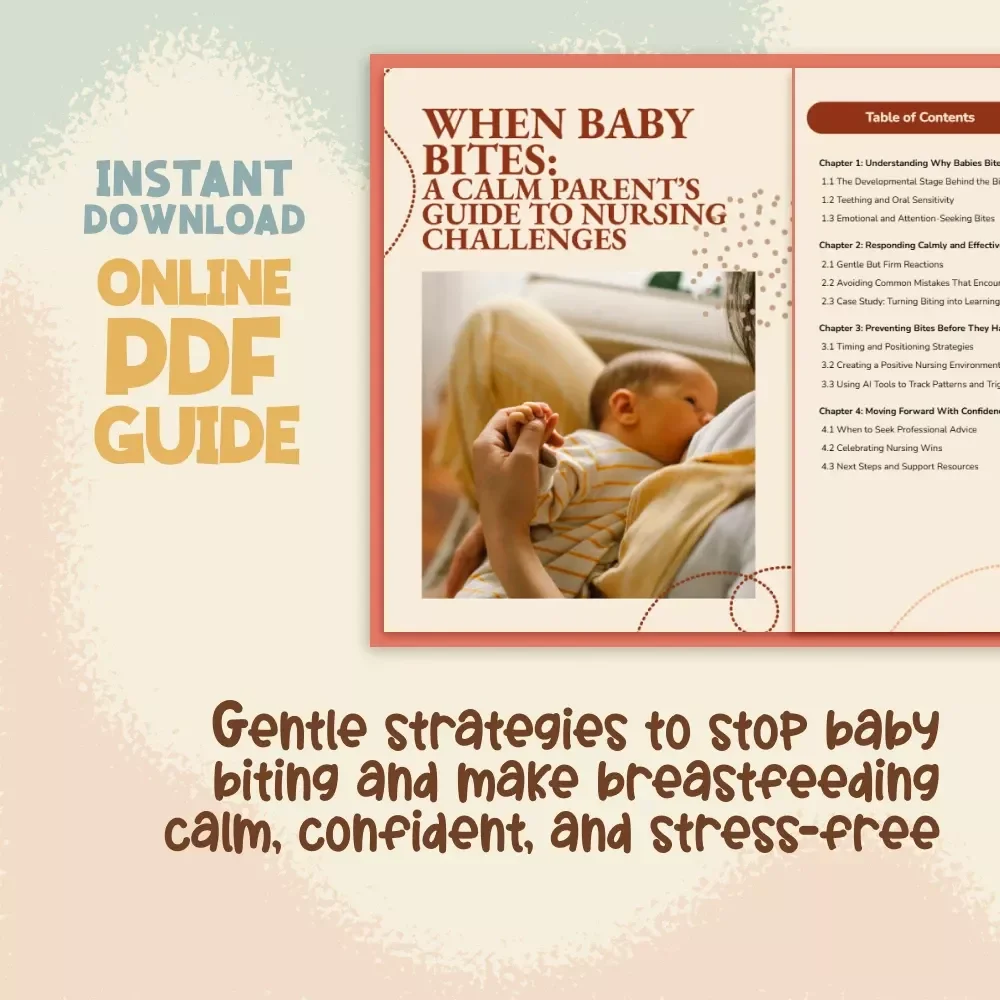 When Baby Bites: A Calm Parent’s Guide to Nursing Challenges | Digital Download | Breastfeeding Support eBook, Teething Help, Nursing Checklist for Moms