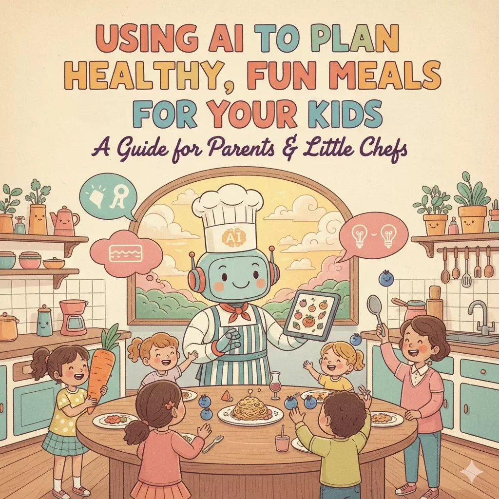 Using AI to Plan Healthy, Fun Meals for Your Kids | eBook Guide for Busy Parents | How Parents Can Use AI to Plan Kids’ Meals | Digital Download for Smart Family Nutrition
