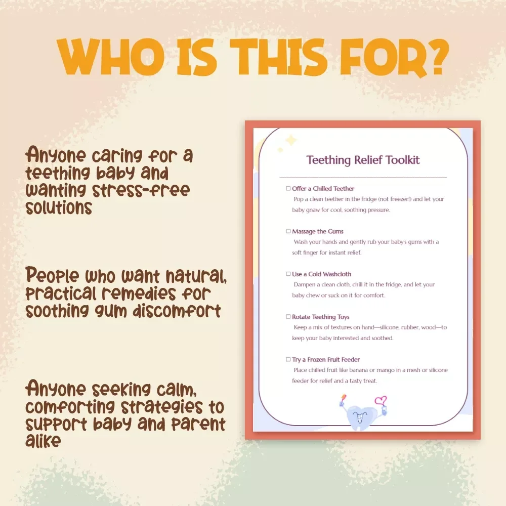 Teething Relief Toolkit | Baby Teething Guide, Soothing Tips & Printable Checklist | Digital Download for New Parents
