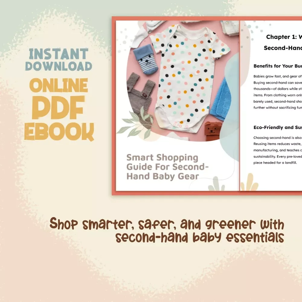 Smart Shopping Guide for Second-Hand Baby Gear | eBook with Tips for Buying Second-Hand Baby Gear | Budget-Friendly Baby Essentials & Sustainable Parenting Resource