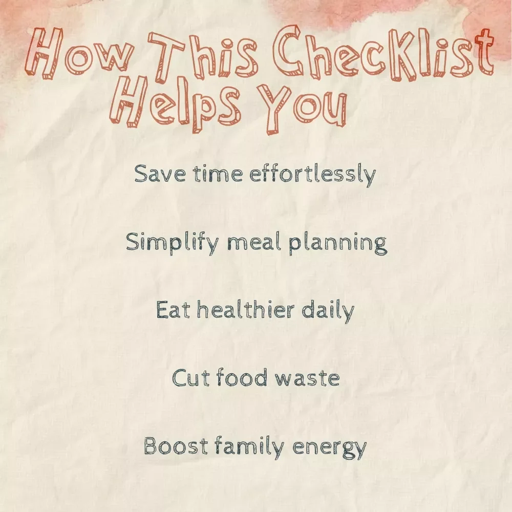 Healthy Eating Made Easy: Checklist | Simple Tips for Eating Healthy as Busy Parent | Printable Digital Download