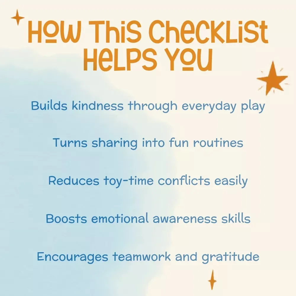 Sharing Without Showdowns | Printable Checklist for Parents | How to Teach Sharing Without Fights | Gentle Parenting Digital Download