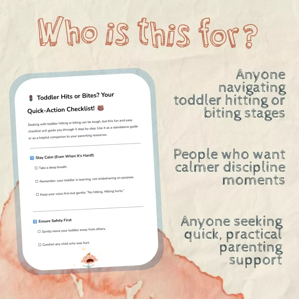 Toddler Hits or Bites? Your Quick-Action Checklist! | Parenting Guide, Positive Discipline, Gentle Parenting eBook Download