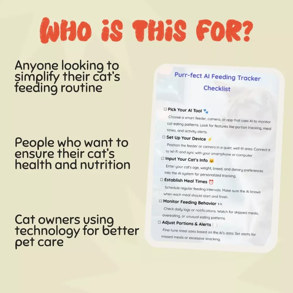 Purr-fect AI Feeding Tracker Checklist: Smart Pet Meal Management Guide for Cats